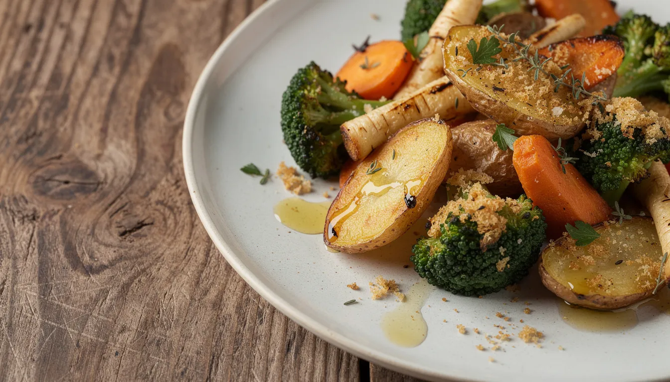 Knuspriges Ofengemüse mit Parmesan-Kräuter-Kruste