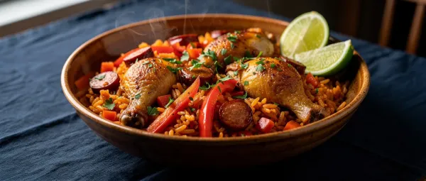 Deftiges Hähnchen mit Reis und Wurst nach New-Orleans-Art