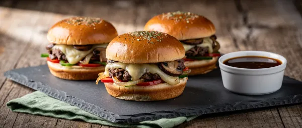 Geschmorte Rindfleisch-Slider mit Gemüse