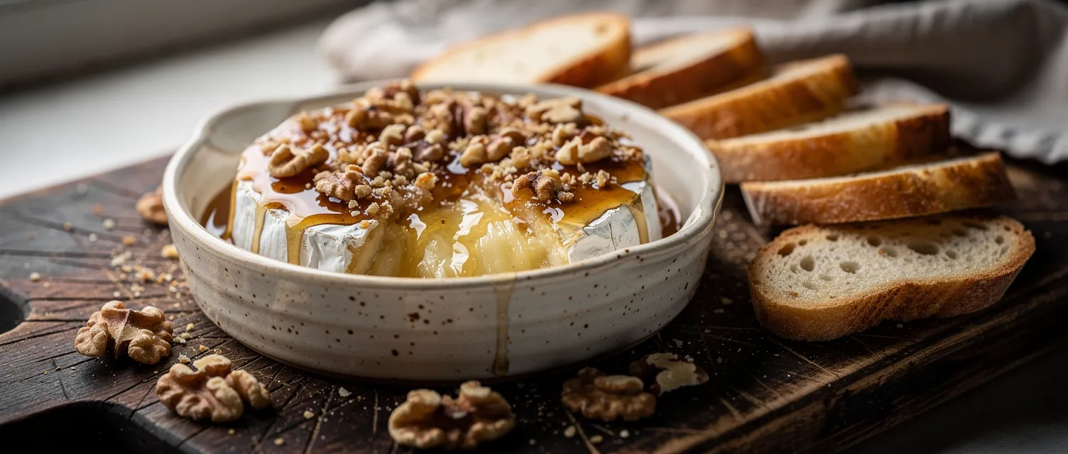Gebackener Brie mit Ahornsirup und Walnüssen