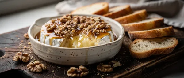 Gebackener Brie mit Ahornsirup und Walnüssen