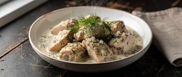 Cremiges Hähnchen in Dillsauce