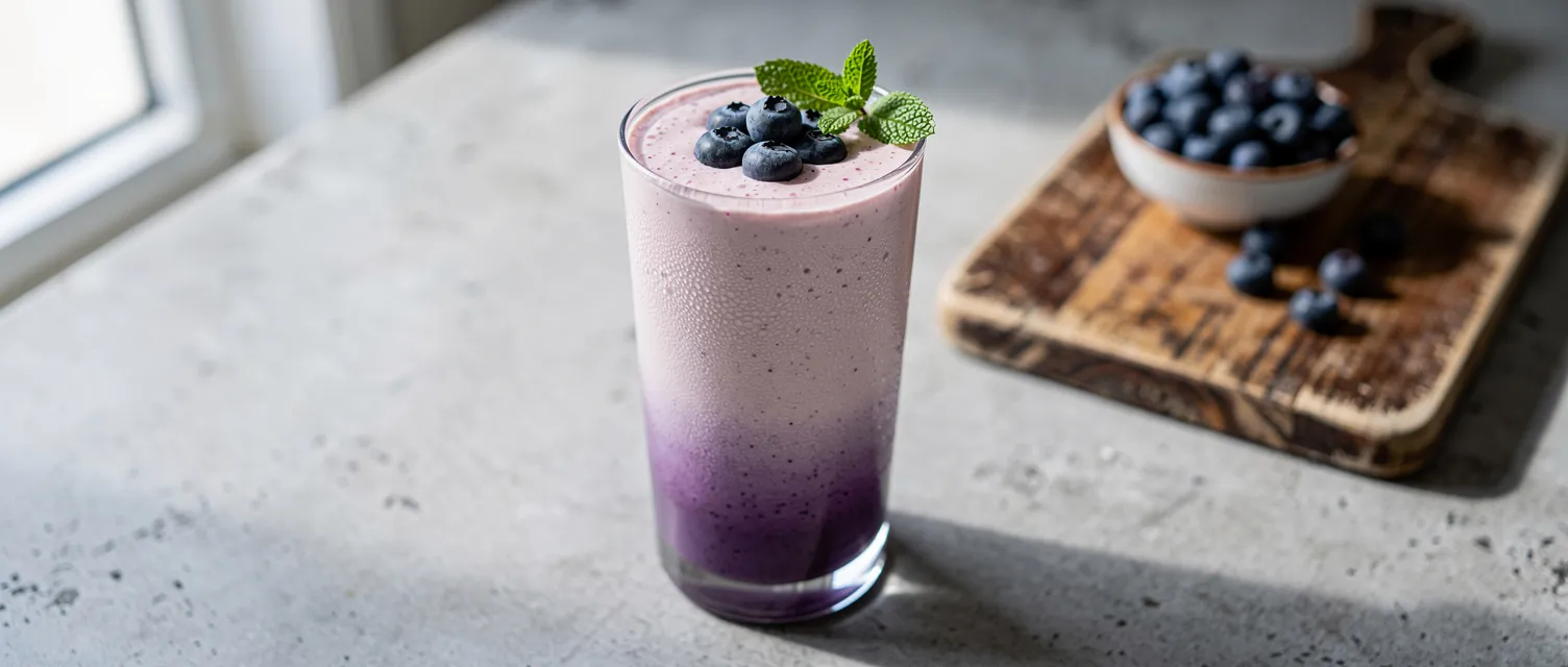 Heidelbeer-Bananen-Erdnussbutter-Smoothie