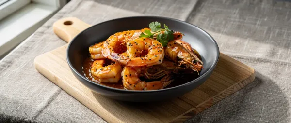 Garnelen in scharfer Honigsauce