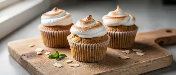 Erdnussbutter-Bananen-Cupcakes mit Marshmallow-Creme