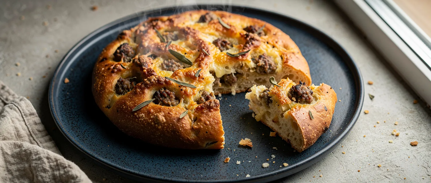 Salbei-Wurst-Käse-Brot