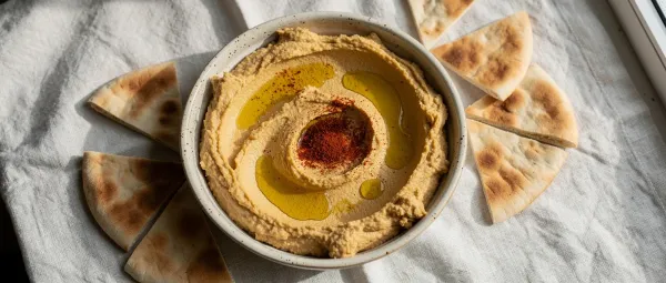 Würziger Drei-Paprika-Hummus