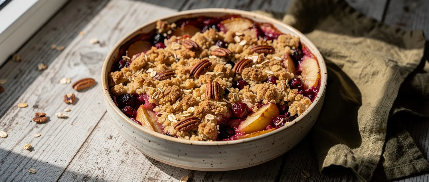 Preiselbeer-Apfel-Knusperauflauf