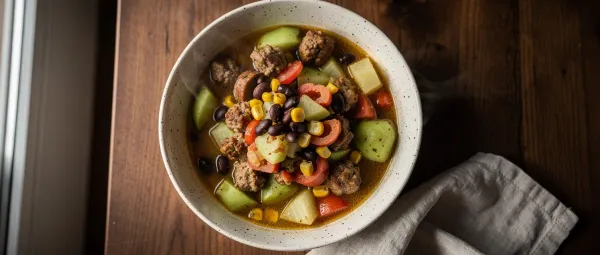 Chayote-Wurst-Eintopf