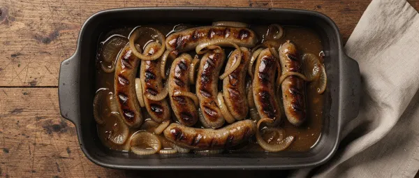 Saftige Bratwürste im Bierteich