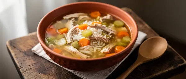 Hähnchen-Reis-Gemüse-Suppe