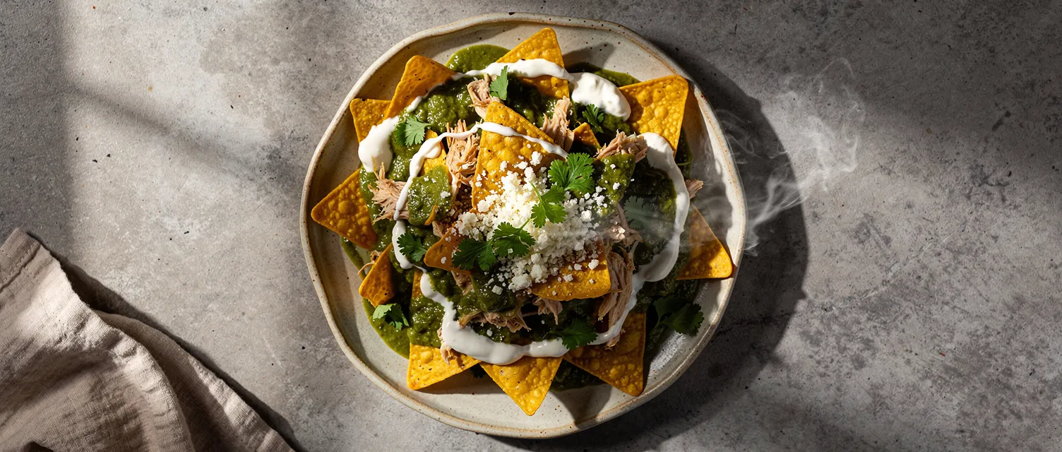 Hähnchen-Chilaquiles Verdes aus dem Slow Cooker