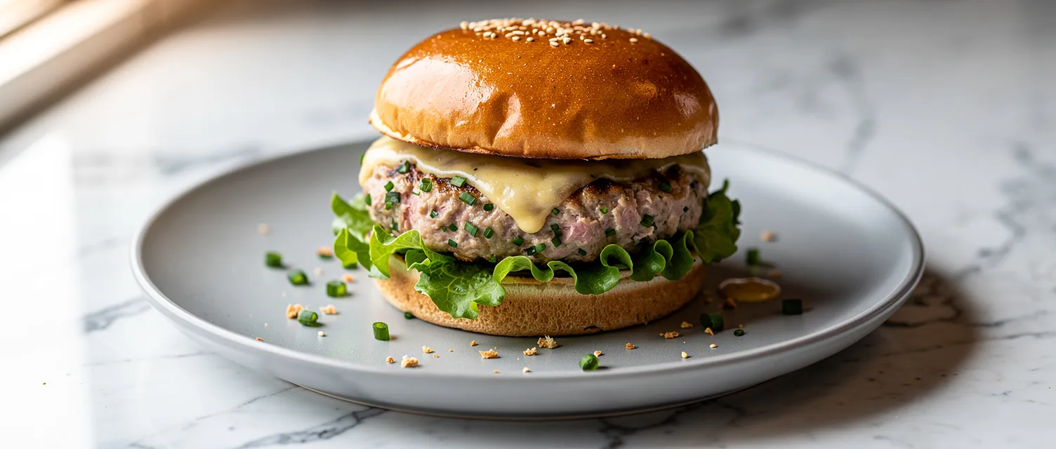 Köstliche Thunfisch-Burger mit Schnittlauch