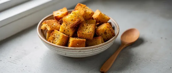 Knusprige Knoblauch-Croutons