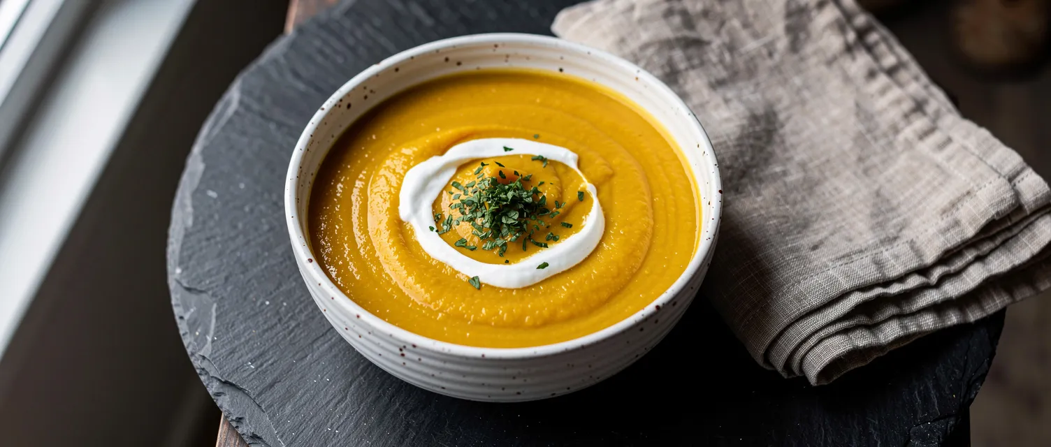 Cremige Kürbis-Suppe mit Ahornsirup