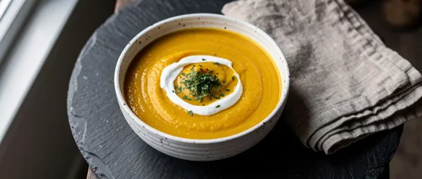 Cremige Kürbis-Suppe mit Ahornsirup