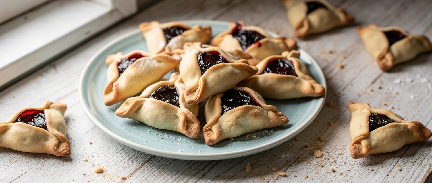 Hamantaschen mit Pflaumenfüllung