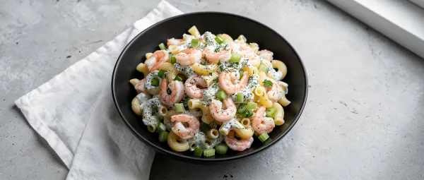 Deutscher Garnelen-Nudelsalat