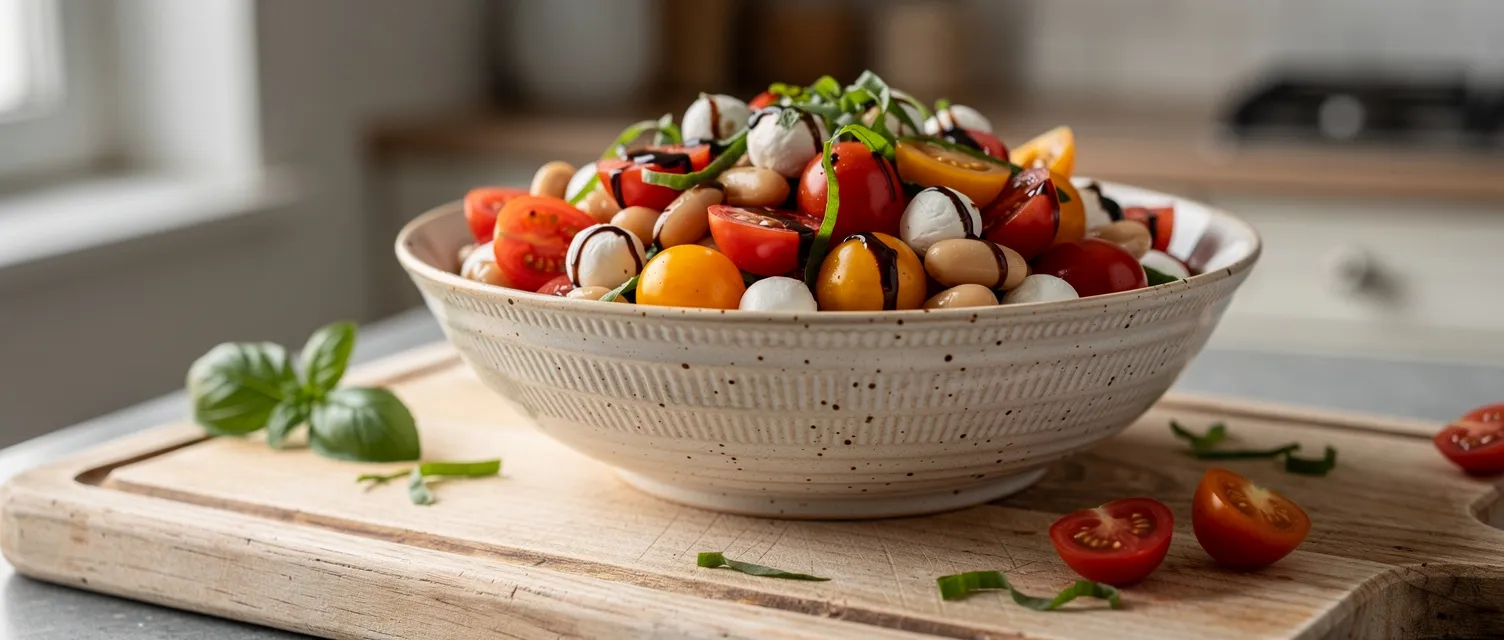 Cannellini-Bohnen-Caprese-Salat