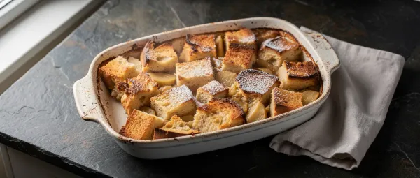 Apfel-Brotpudding