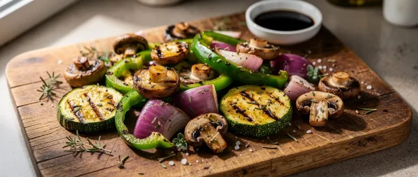 Einfaches Gegrilltes Gemüse Mediterraner Art
