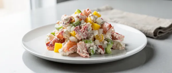 Hummer-Salat mit Paprika und Sellerie