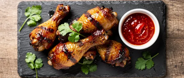 Süß-Scharfe Hähnchenkeulen vom Grill