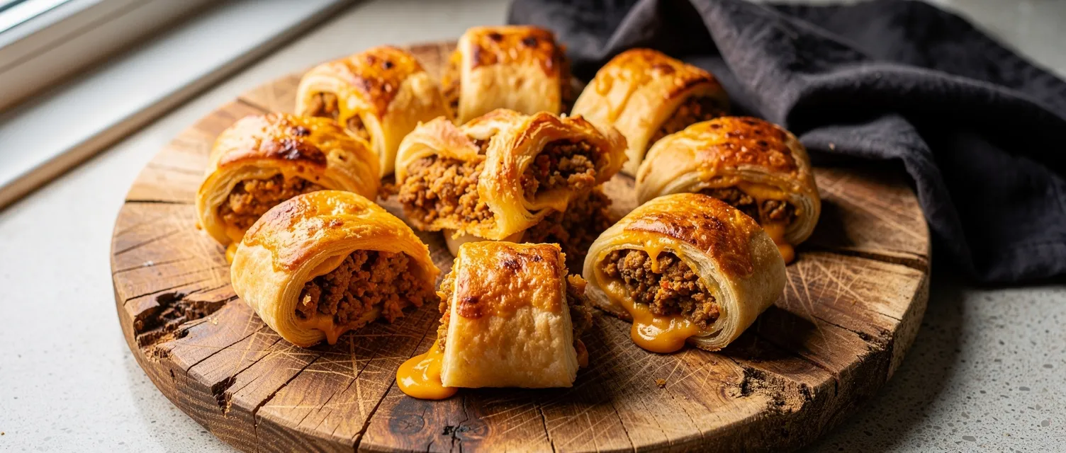 Fleischlose Party-Röllchen mit Käsefüllung