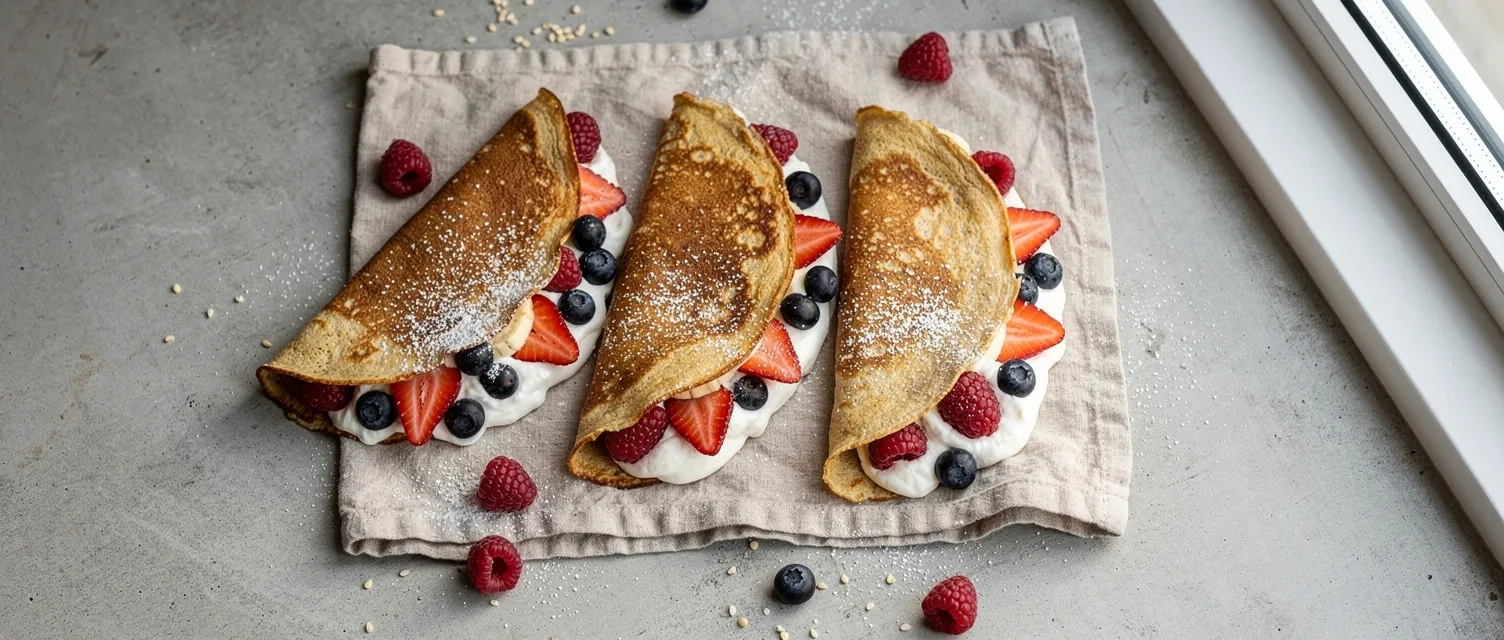 Bananen-Beeren-Pfannkuchen