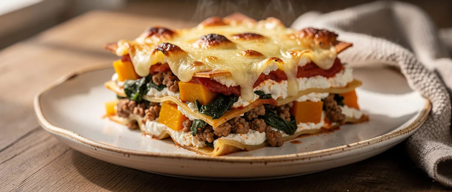 Kürbis-Puten-Lasagne