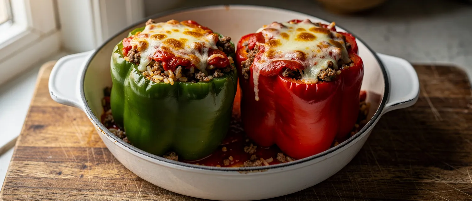 Gefüllte Grüne Paprika mit Hackfleisch