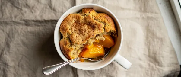 Pfirsich-Cobbler aus der Tasse