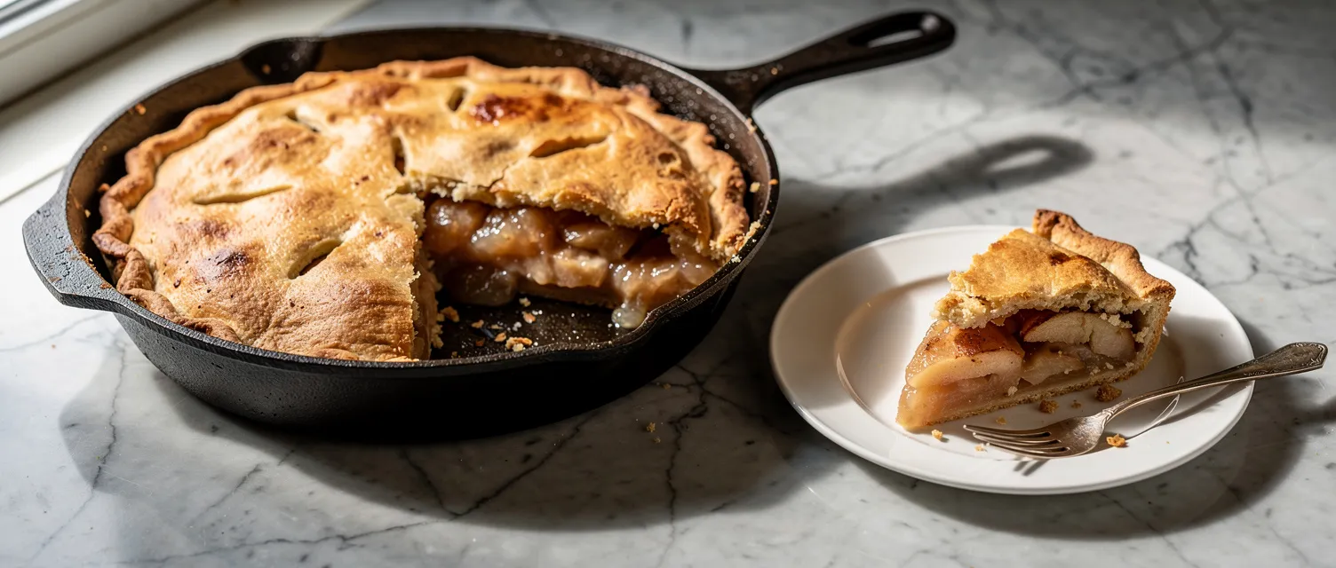 Apfelkuchen aus der Eisenpfanne