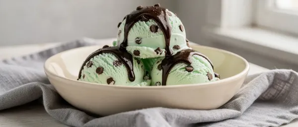 Minz-Schokoladen-Eiscreme ohne Eismaschine