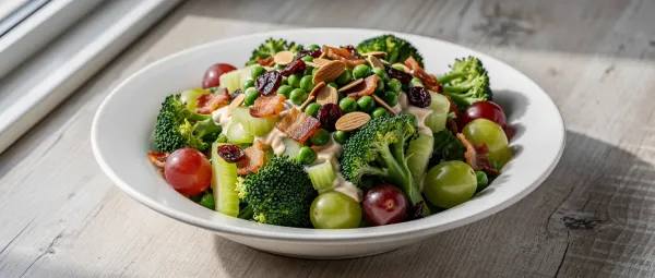 Rohkost-Picknicksalat mit Speck und cremiger Vinaigrette