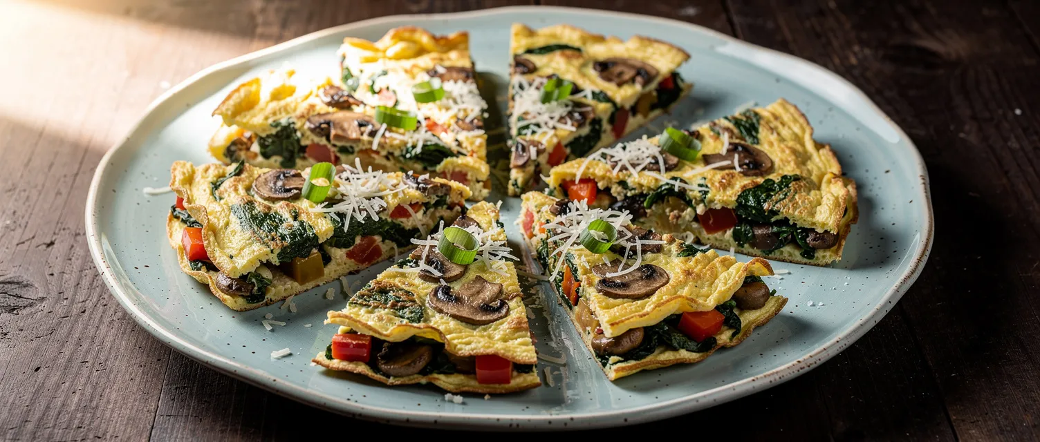 Herzhaftes Spinat-Pilz-Omelett