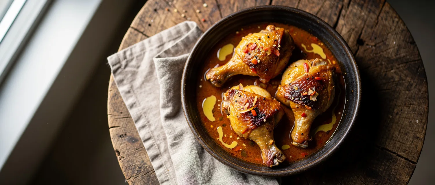 Geschmortes Hähnchen mit Tomaten und Ingwer