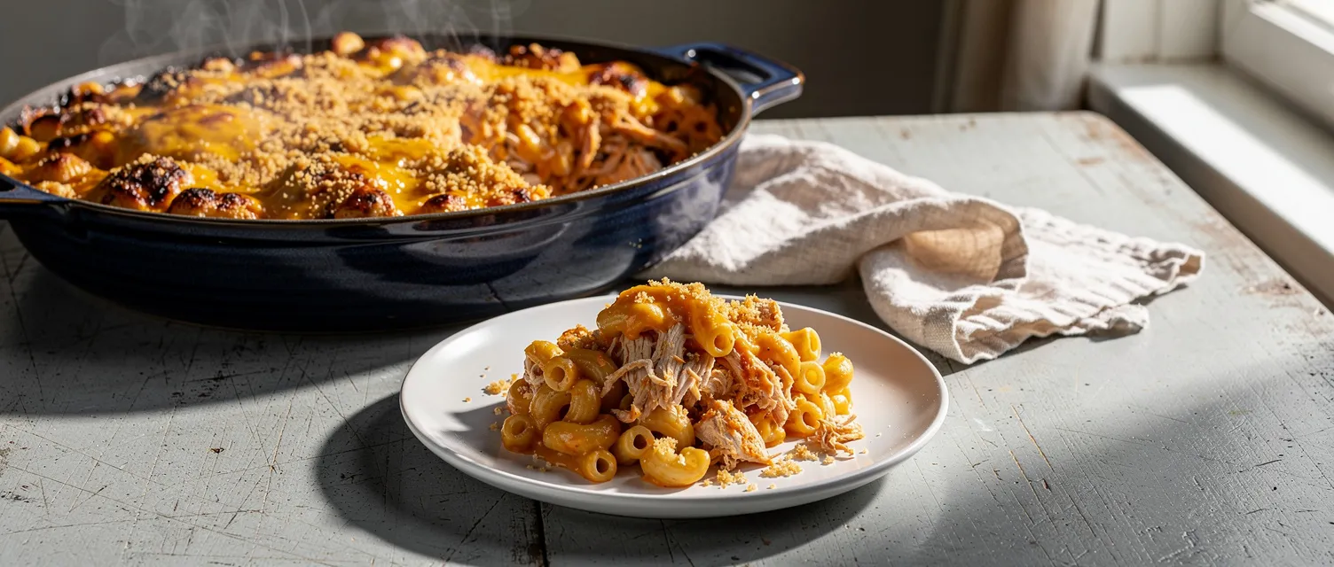 Überbackene Buffalo Hähnchen Mac und Käse