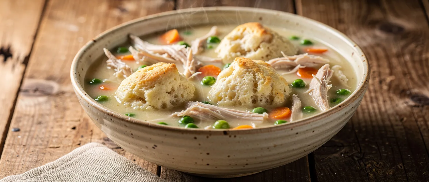 Cremige Hähnchen-Klößchen-Suppe aus dem Slow Cooker