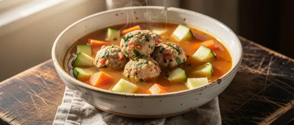 Mexikanische Hähnchen-Fleischbällchen-Suppe
