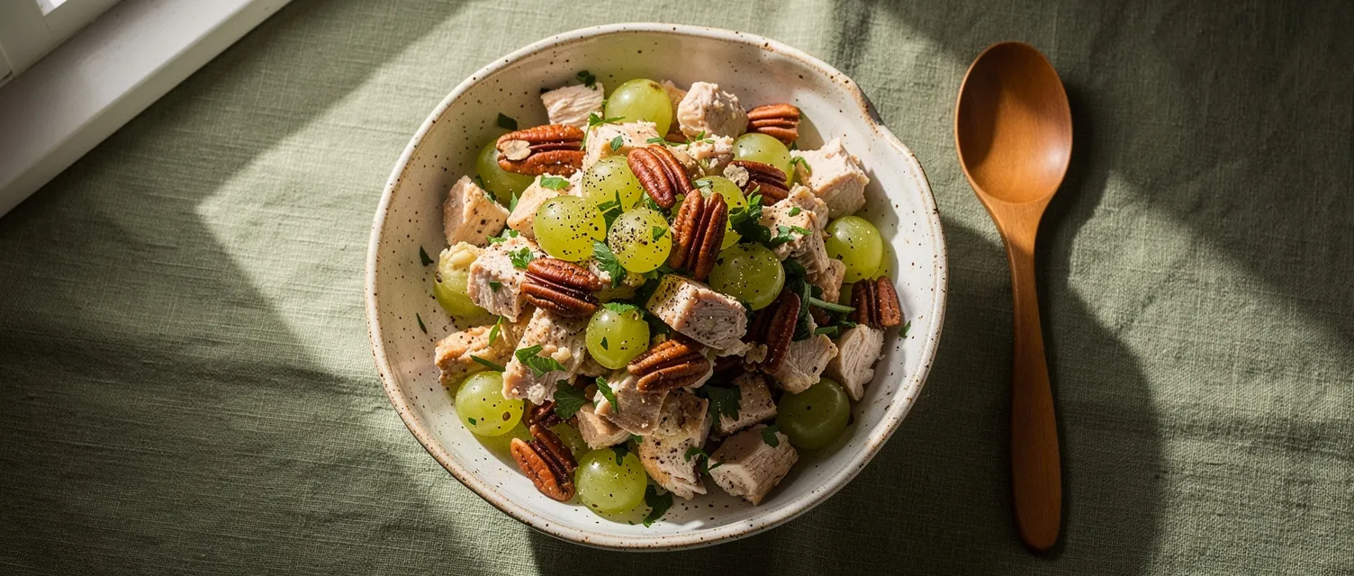 Hähnchen-Ingwer-Salat mit Trauben und Pekannüssen
