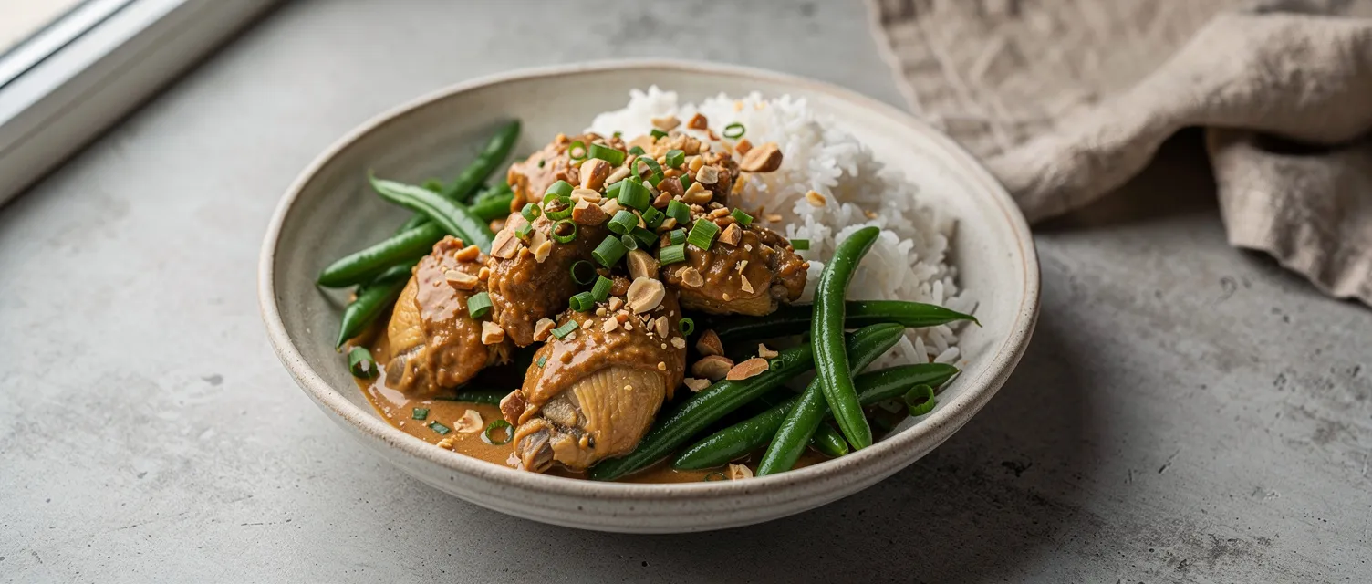 Indonesisches Hähnchen mit Erdnusssauce