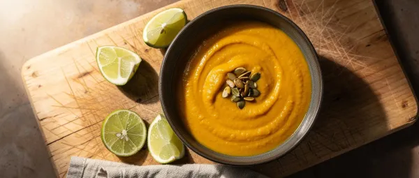 Thailändische geröstete Kürbissuppe (Vegan)