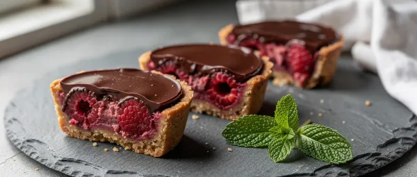 Vegane Himbeer-Schoko-Törtchen