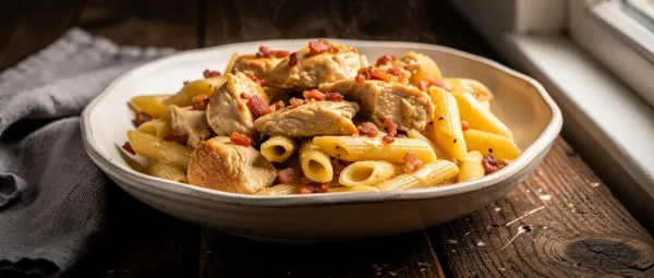 Hähnchen-Speck-Nudeln aus dem Slow Cooker