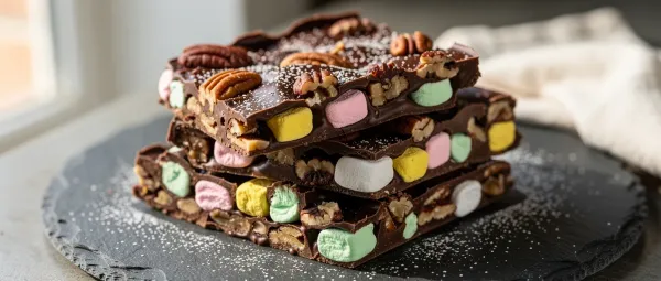 Bunte Schokoladen-Marshmallow-Riegel