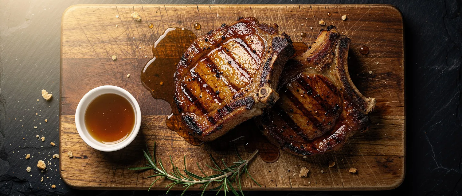 Honig-Knoblauch-Schweinekoteletts vom Grill