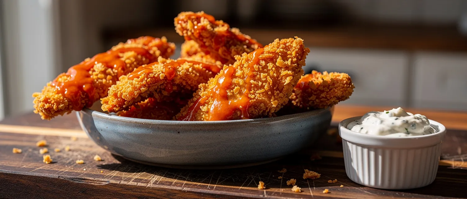 Knusprige Hähnchen-Tenders nach Buffalo-Art