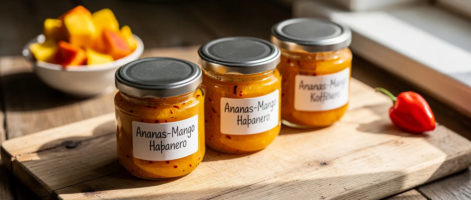 Ananas-Mango-Habanero-Konfitüre