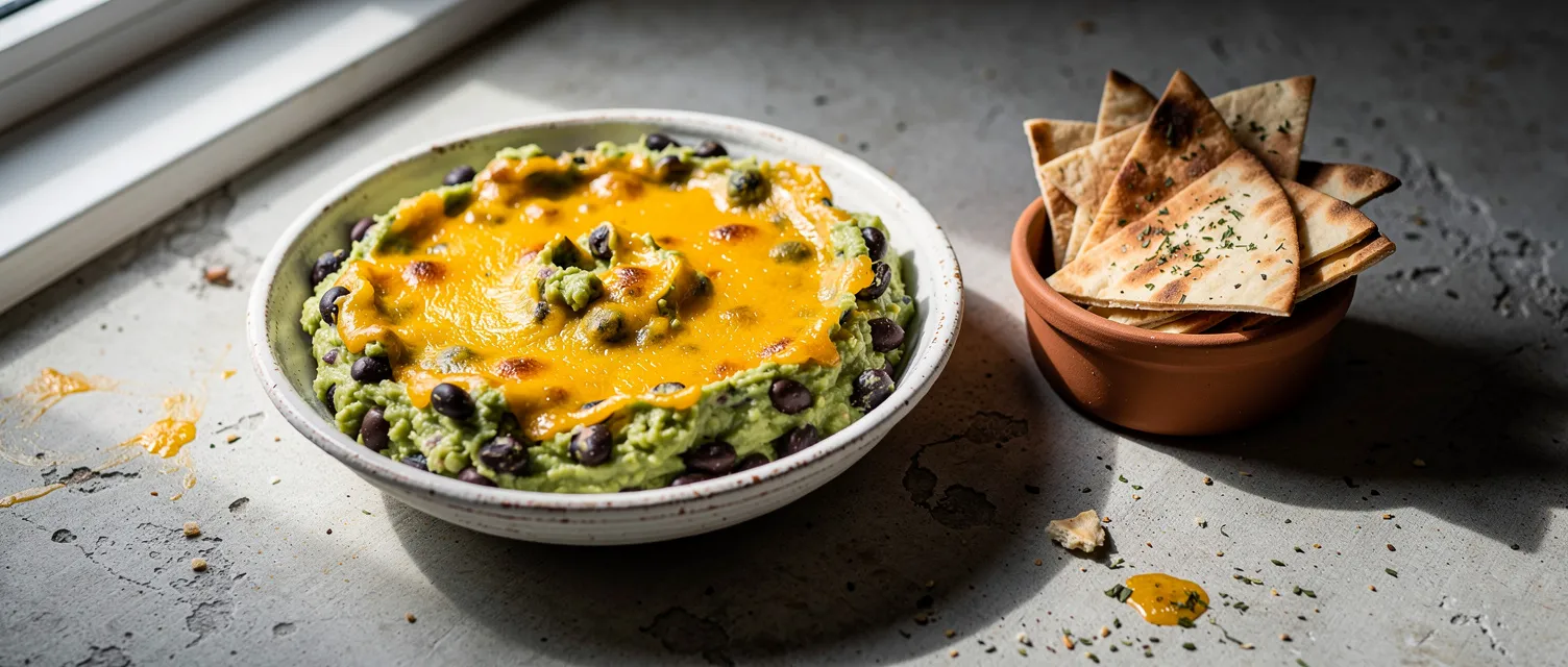Avocado-Bohnen-Dip mit Käsehaube